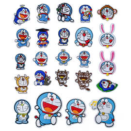 哆啦a梦刺绣布贴叮当猫卡通补丁贴电脑绣花标机器猫动漫人物配饰