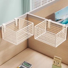 ステーションバスケットの事務机の棚を整理して神器事務室のデスクトップの収納箱を整理します。