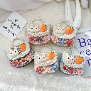 Children's Small Satchel Girl Style Bow Hand Crossbody Bag Baby Fashion Cute Princess Chain Bag