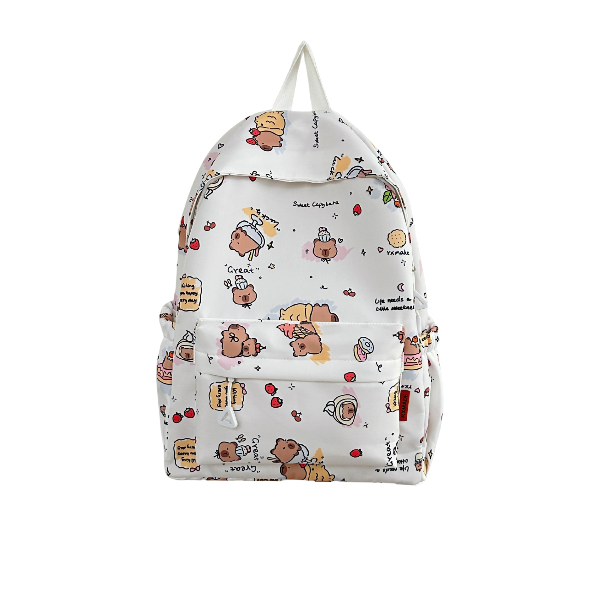 Linda mochila de impresión fresca, estudiante de secundaria, mochila escolar de gran capacidad, mochila de viaje ligera de ocio de moda al por mayor