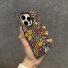 小众暗调花卉风法式复古碎花手机壳iPhone12防摔磁吸菲林壳苹果17