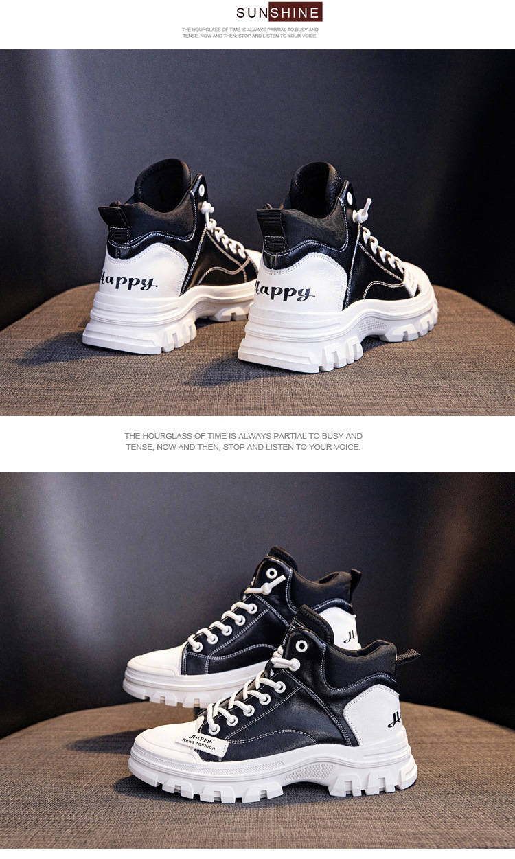 2023 herbst und Winter Neue Echtes Leder Vielseitige Arbeitskleidung Kurze Stiefel für frauen Freizeit Sport High Top Kleine weiße Schuhe_voghion.com