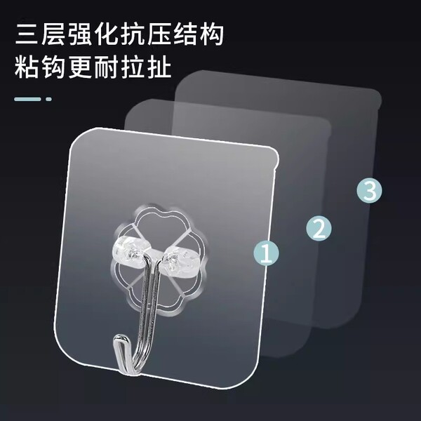 Transparent hook sticky hook strong traceless sticky hook wall hook…