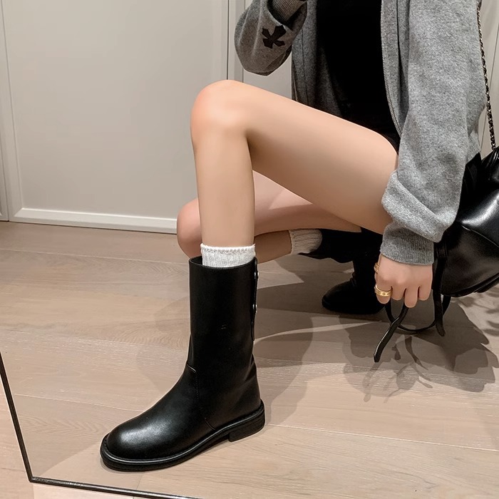 Western Style Mid-calf Knight Boots Women's Retro Ankle Boots_voghion.com