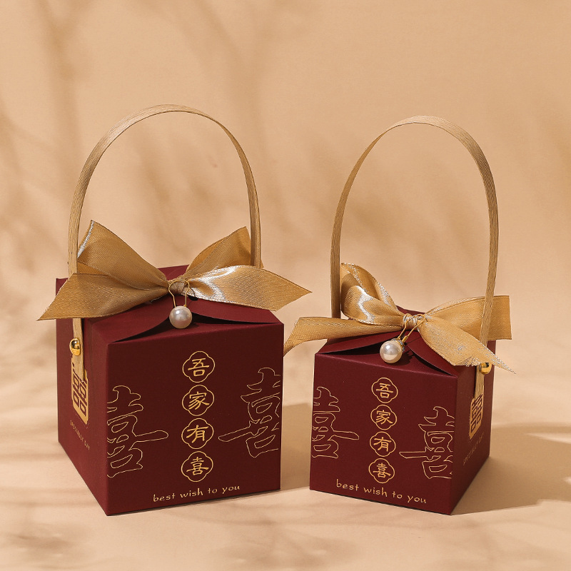 Caja de dulces de boda Boda 2024 Nuevo caramelo portátil de alta gama Empaquetado de dulces de boda Caja de regalo Bolsa vacía