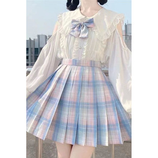 Jk Uniform Suit Summer Japanese Style Campus Style Performance Clothing Student Uniform Female Pleated Skirt Plaid Skirt Suit Skirt