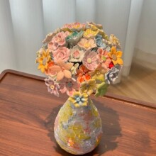 景德镇非遗陶瓷花朵花瓶永生花摆件客厅桌面装饰母亲节礼物送妈妈