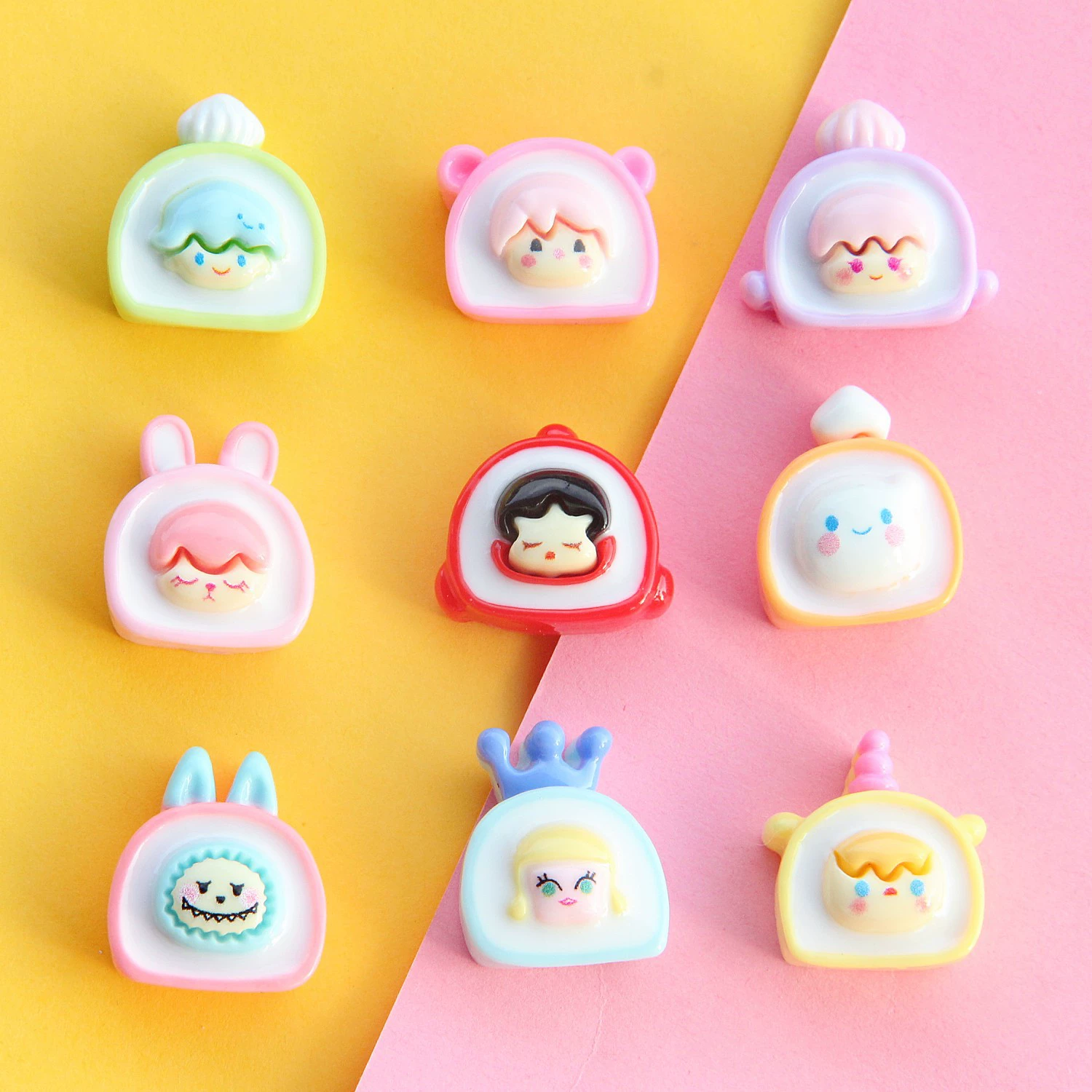 Cartoon cream hairpins, accessory, accessories, wide color palette