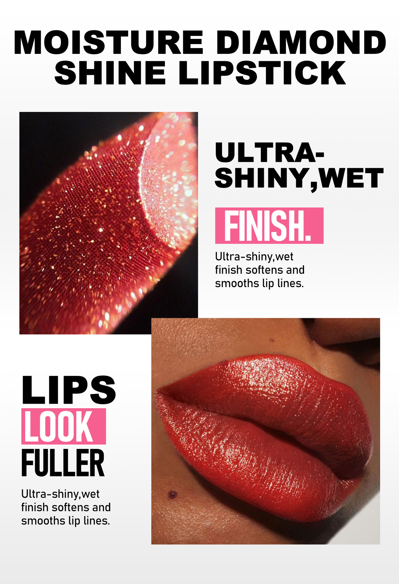 Pearl Lipstick in stock, 8 colors moisturizing and hydrating handaiyan embossed Silk Screen Fine Sparkling Lip gloss, cross-border exclusive lipstick undefined
