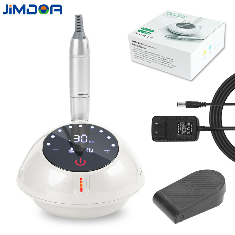 JIMDOA cepillo de carbono personalizado transfronterizo máquina de pulido de uñas pantalla LCD herramienta automática de pulido de uñas