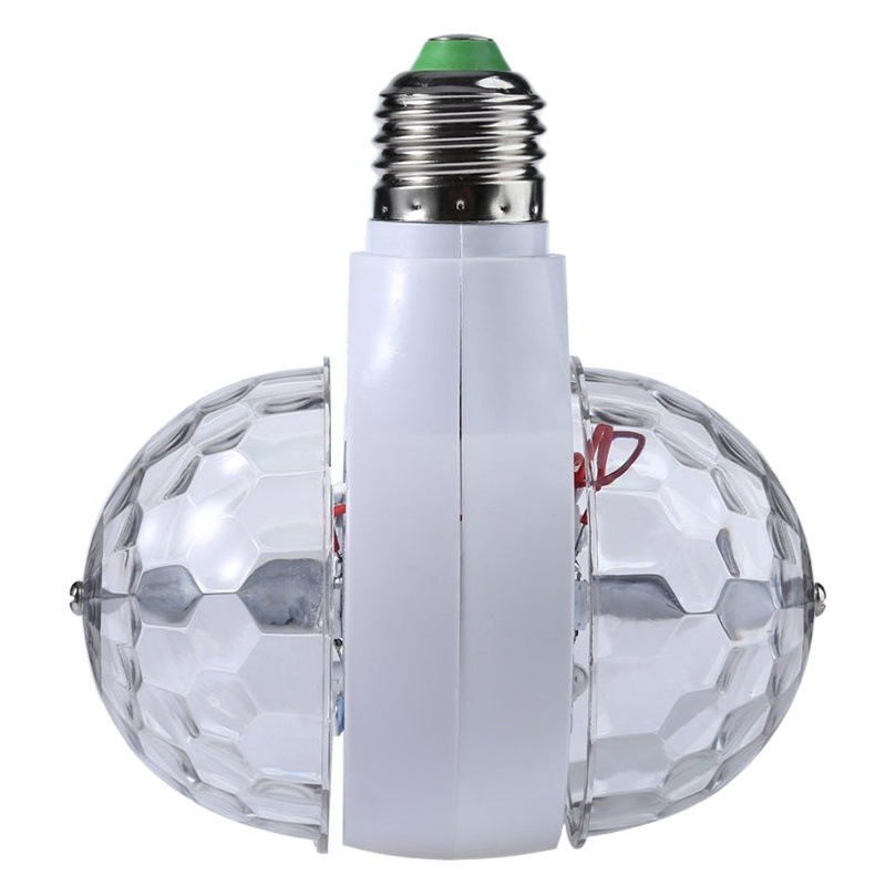 Bola mágica LED de doble cabezal, luz de escenario giratoria bidireccional, efecto cristal con atenuación