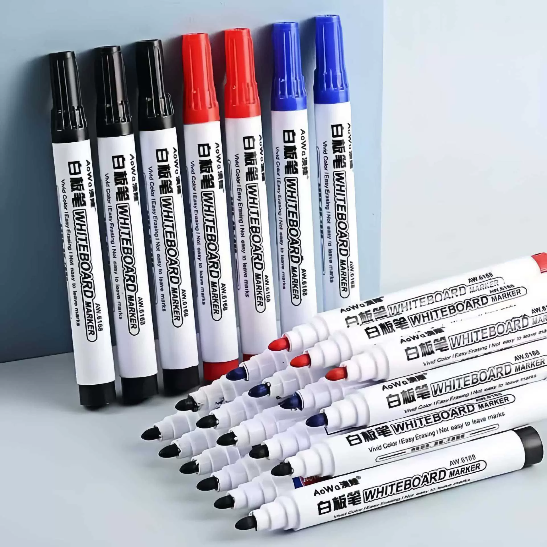 水性白板笔可擦加墨水儿童白板写字笔教师用黑板笔加粗易擦马克笔