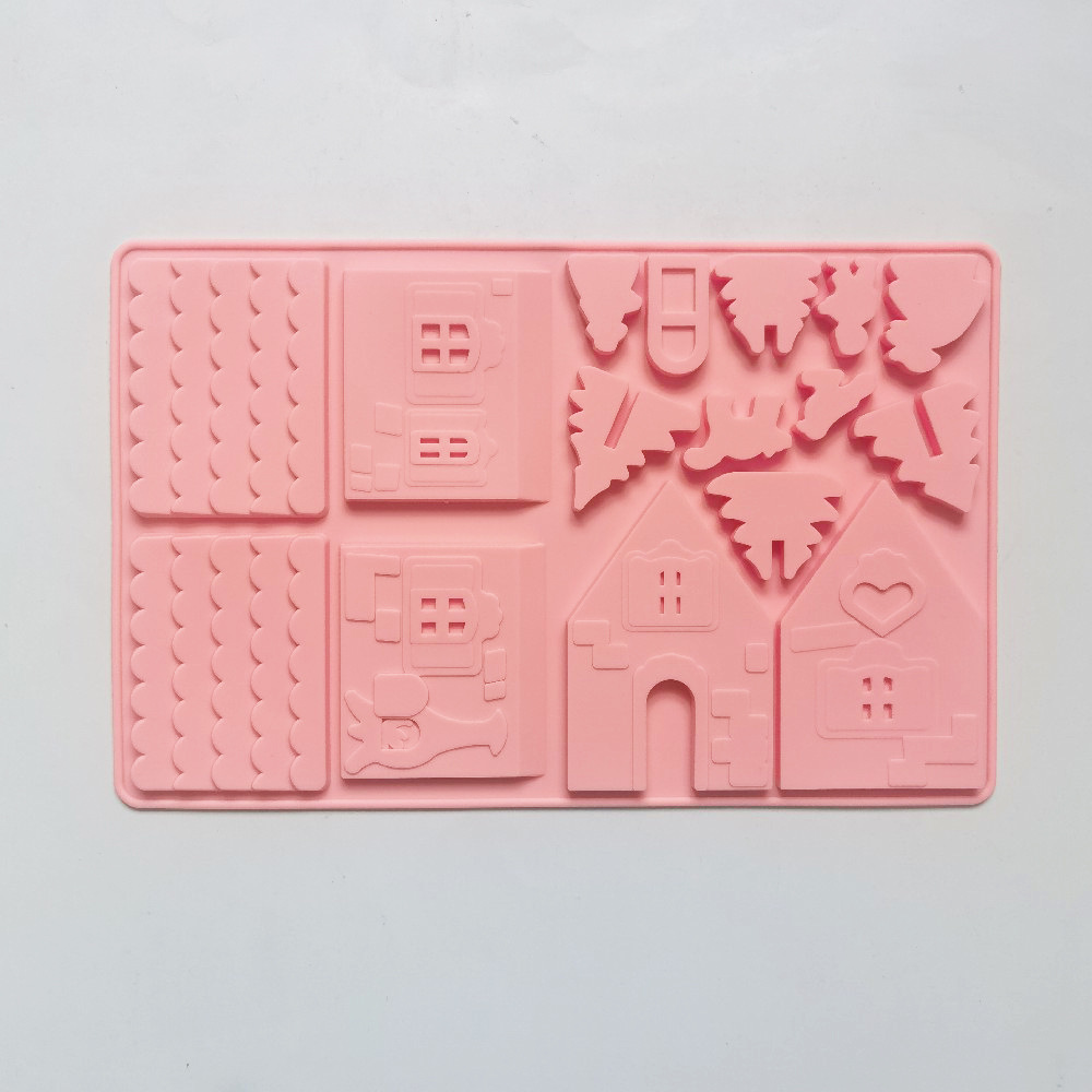 Bloques de construcción de navidad 246 molde de silicona pastel helado pudín molde de postre jabón utensilios