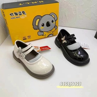 Girls Small Leather Shoes New All-match Square Mouth Fashion Style Princess Shoes Soft-soled Little Girl Shoes Trendy Children's Shoes