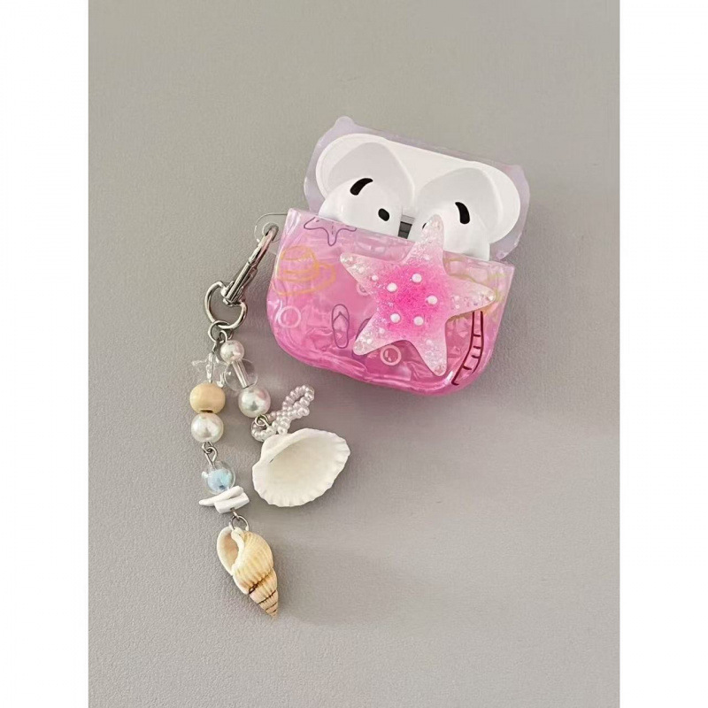 Inswind Cute Pink Starfish Shell Case para AirPods 1 / 2 / 3 / 4 / pro / pro2 Case