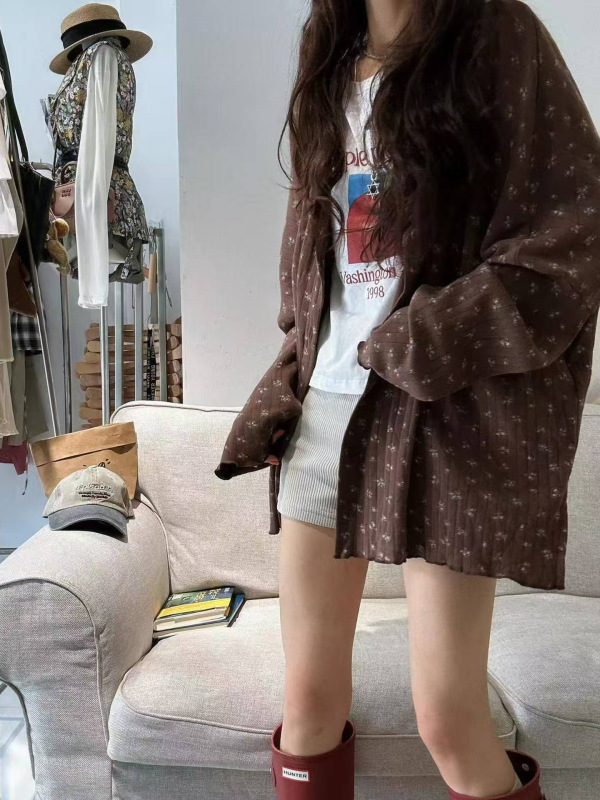 毛衣开衫外套女秋冬新款韩系穿搭宽松显瘦高级感中长款遮屁股上衣|undefined