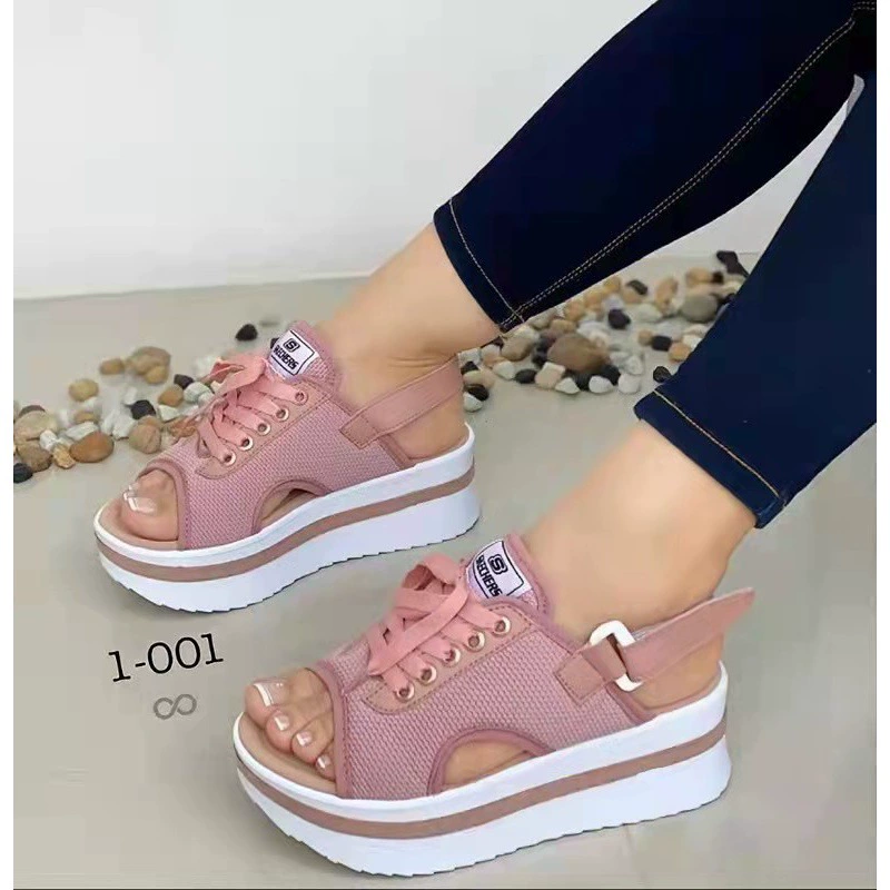 Женские босоножки больших размеров с застежкой-липучкой Wish Foreign Trade, Новинка лета 2022, европейские и американские римские сандалии на толстой подошве с ремешком на липучке