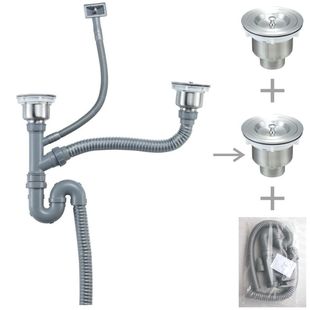 Kitchen Sink Drain Hose for Washing Dishes, 304 All-Steel Drain with the Magic of a Sail