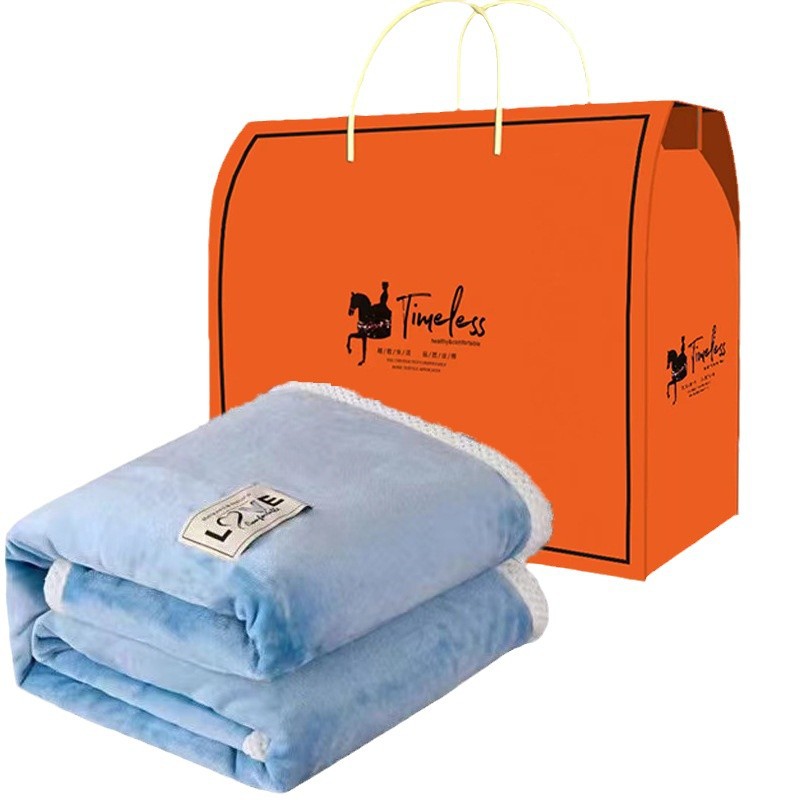 礼品毛毯奖品毛毯加厚礼盒装毛毯法兰绒毛毯午睡盖毯外贸可印loIg