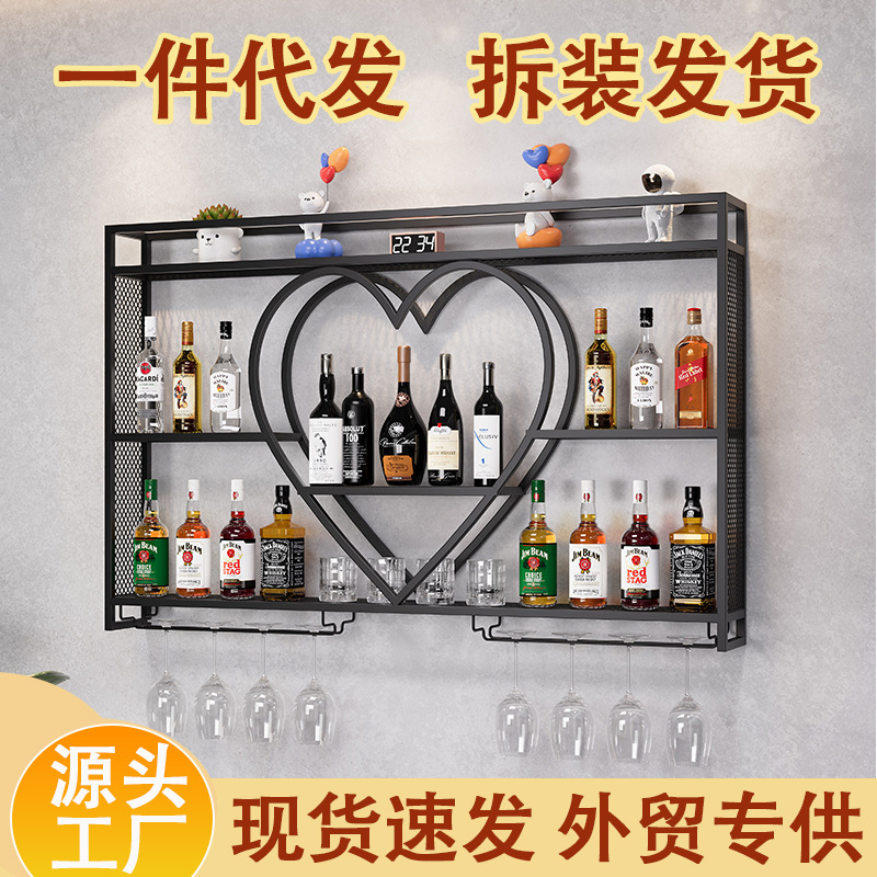 Wall Wine Rack Bar Multi-Layer Storage Rack Wall-Mounted Red Wine Cabinet Home Restaurant Display Rack Bar Wall Hanging