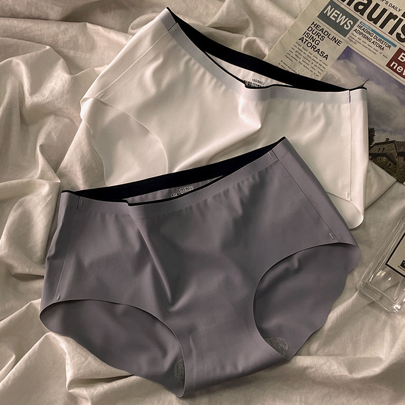 Elástico de goma sin costura ropa interior de seda de hielo de las mujeres delgada cadera transpirable elevación delgada Mediados de cintura alta triángulo pantalones cortos al por mayor