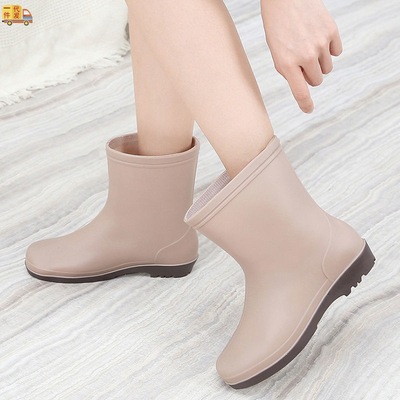 Short tube fashion Rain shoes Boots summer adult Low cylinder Waterproof shoes kitchen work Rubber shoes non-slip