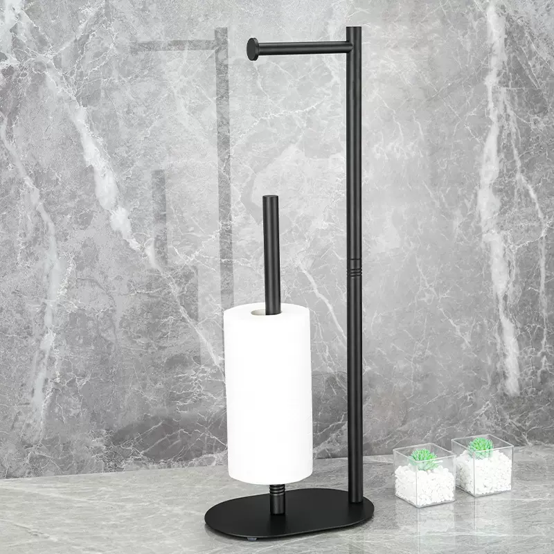 跨境卫生间放纸神器落地纸巾架螺纹连接纸巾架马桶刷架厕纸架收纳