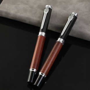 Factory in stock business gift sign pen graduation metal calligraphy fountain pen ink set pen wooden gift box pen