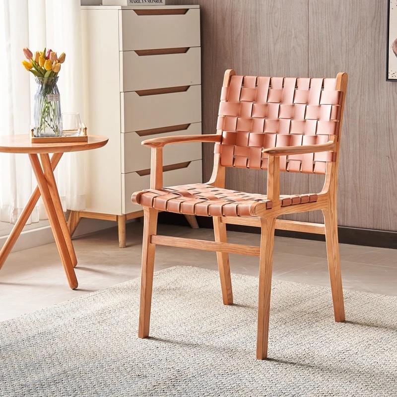 Silla de comedor minimalista italiana silla de cuero silla de comedor casera silla de mesa de escritorio nórdica silla de mahjong hotel