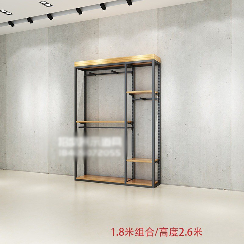 Marca de los hombres estante de piso de pie gabinete de exhibición de combinación centro comercial estante de ropa creativa tienda de ropa soporte de exhibición