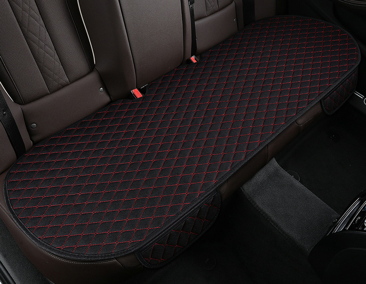 Summer Comfortable Linen Car Seat Cushion, Small Diamond-Shaped, No-Tie Breathable Three-Piece Set, Drop-Shipping Seat Cushion