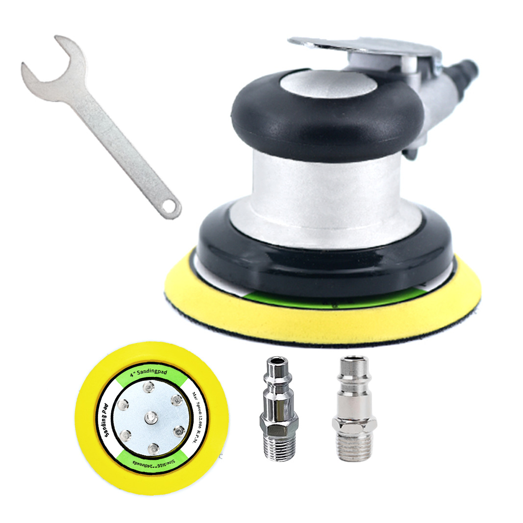 跨境厂家批发5寸气动打磨机汽车打蜡抛光气磨机砂纸机配欧/美接头