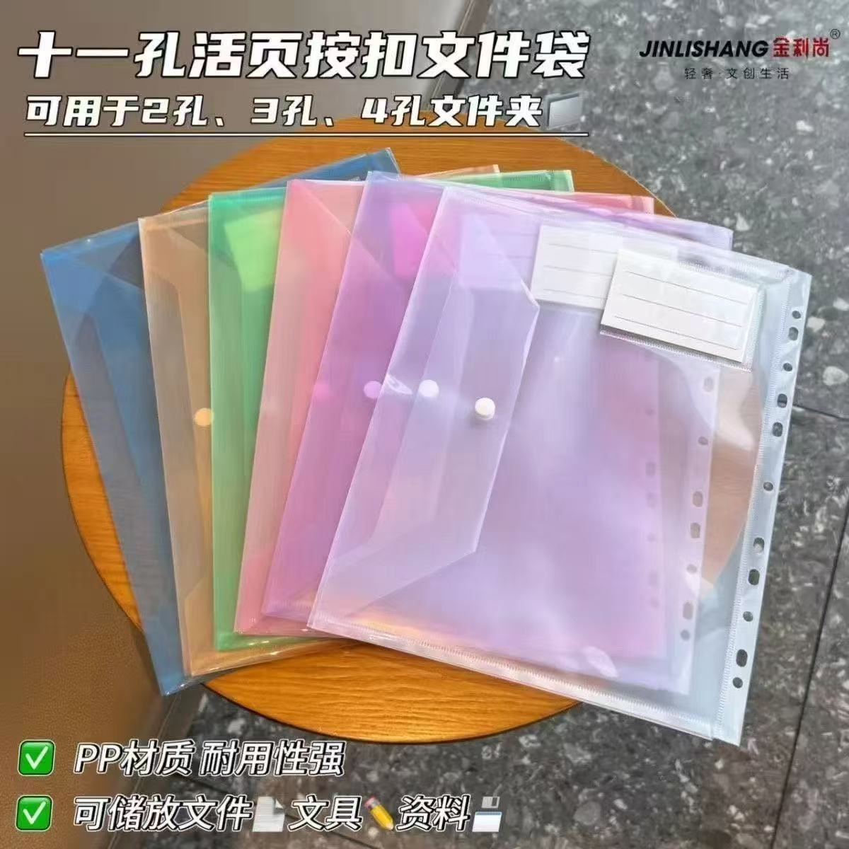 跨境亚马逊A4活页文件袋资料册高颜值学生试卷办公收整理纳袋神器
