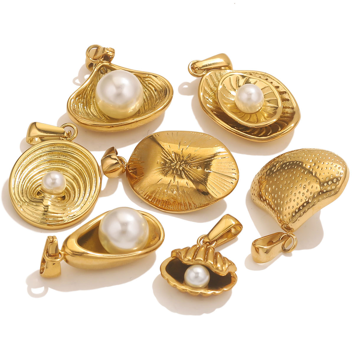 Acero inoxidable instills irregular soporte de perla imitación colgante DIY collar de acero de titanio pulsera joyas accesorios al por mayor