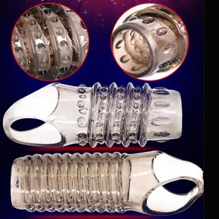 Transparent male solid essence penis foreskin blocking ring double lock essence sleeve penis enlarged lengthening mace sex goods