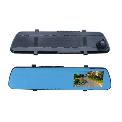 Driving recorder, front and rear dual-lens rearview