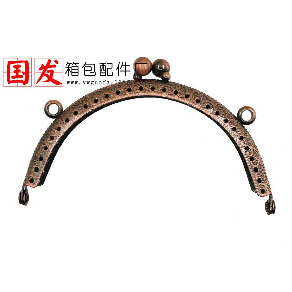 10.5CM orejas de doble anillo en relieve de tamaño semicircular cabeza de oro creativa cabeza de goteo de agua clásica billetera