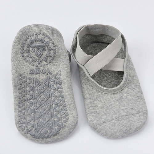 Cross-border yoga socks with interwoven ribbed, thickened anti-slip dot-coated socks, sports dance socks, Pilates ankle breathable