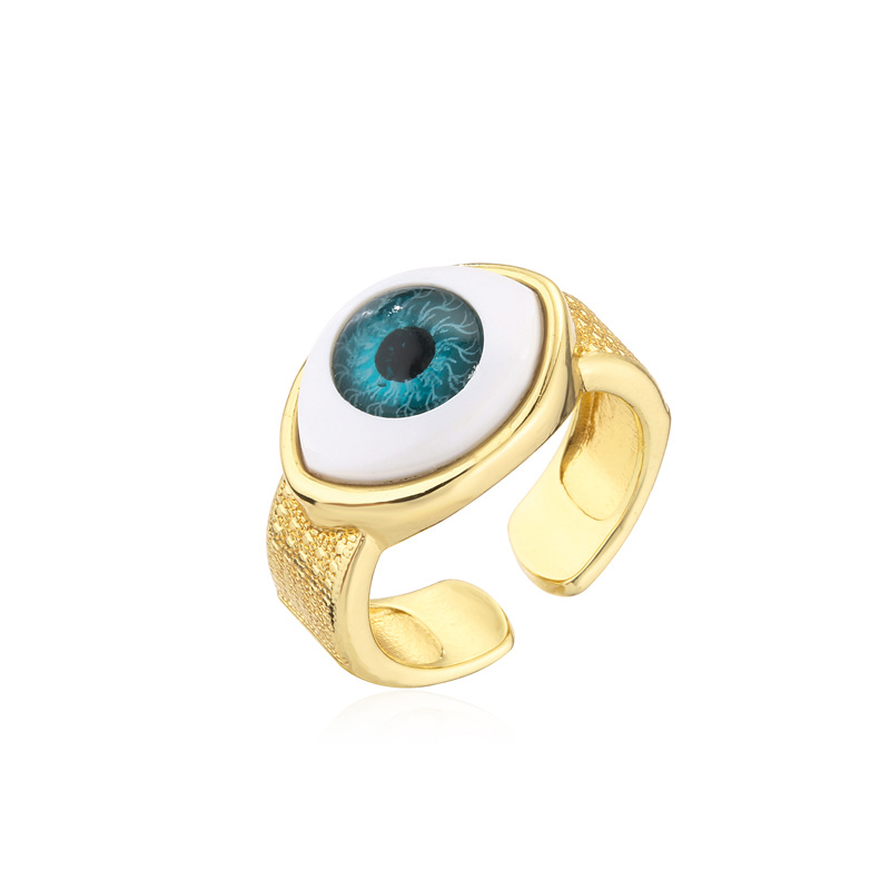 wholesale copper plated three-dimensional devilu0027s eye ring Nihaojewelry