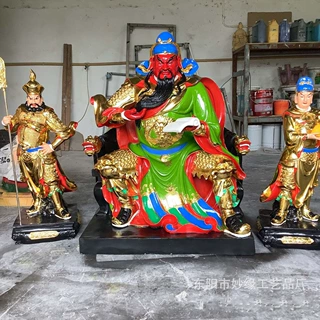 护法天神韦天将军 韦将军 韦陀菩萨极彩雕像