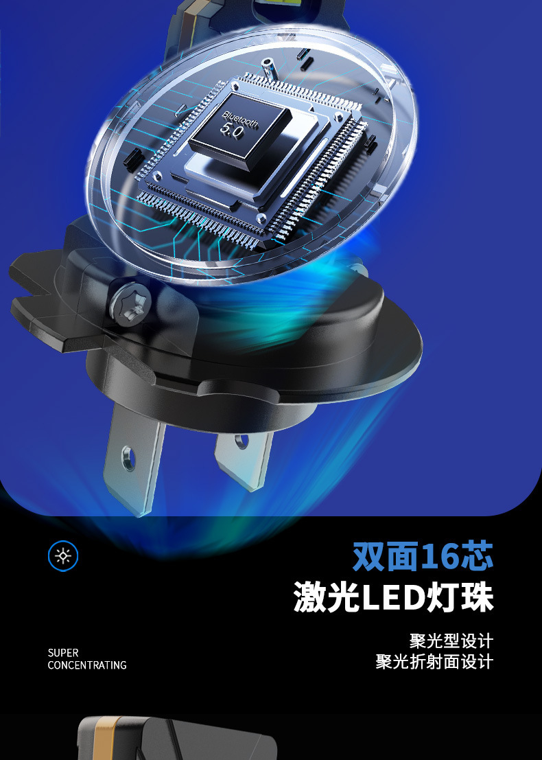 Cross-Border New M9 Plug-In 1:1 Car Light Led Headlight Non-Destructive Installation Comes with Decoding High and Low Beam Bulbs