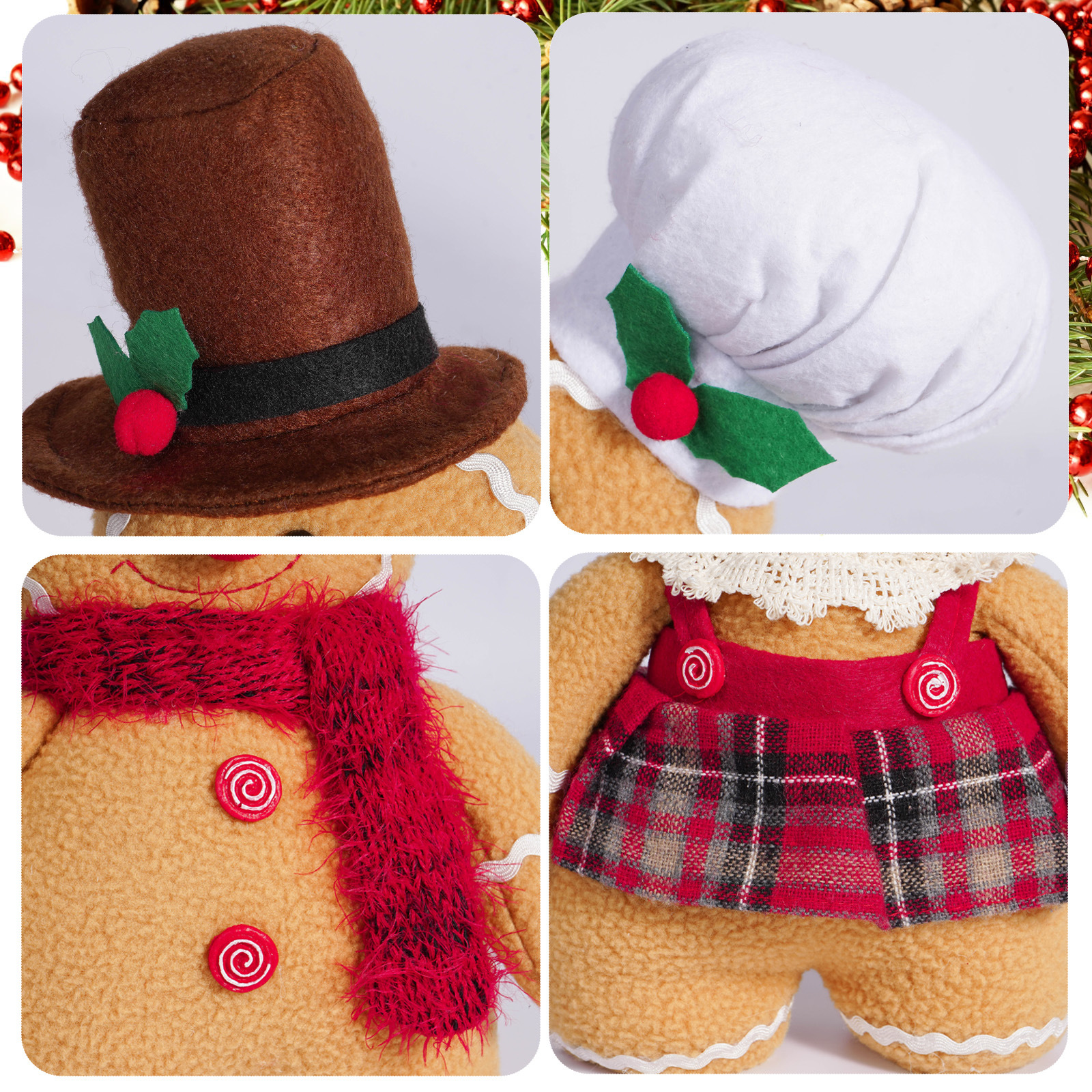 Navidad transfronteriza Gingerbread Doll Party Decoration adornos festivos lindos dibujos animados chef Gingerbread Doll