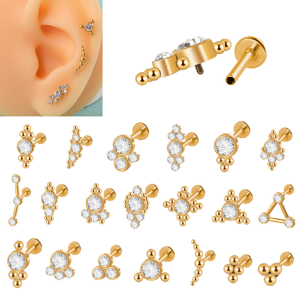Cross -border golden electroplating 16g inner teeth T -shaped white…