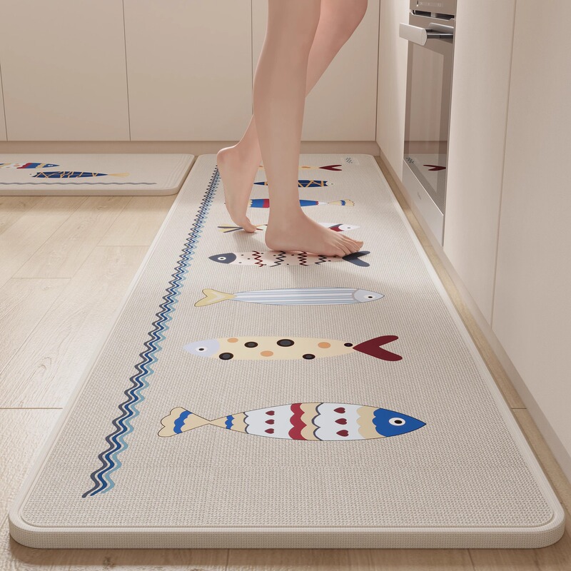 織り模様のキッチン専用フロアマット、拭ける、洗えるカーペット、玄関ドア、吸水性、滑り止め、厚みがあり、汚れにくいフロアマット|undefined
