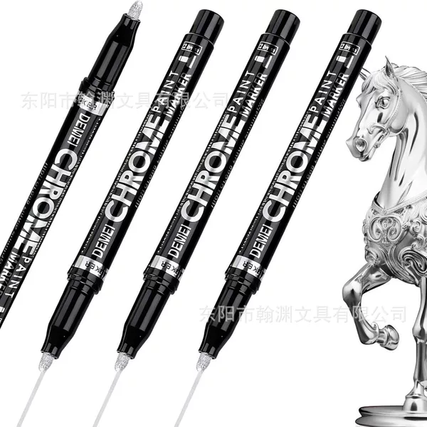 Chrome-plated marker pen for highlighting, mirror-finish models, gold and silver coloring, paint repair, high-gloss repair, touch-up, and electroplating