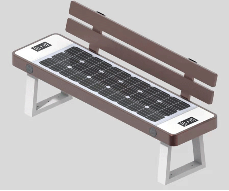 太阳能座椅带靠背USB手机无线充电蓝牙音箱智能长条座椅生产厂家详情5