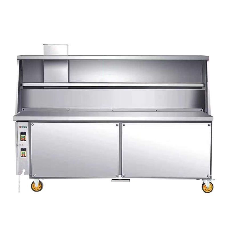 Nuevo carro de barbacoa sin humo de purificación comercial de aspiración plana limpiador de humo de aceite de protección ambiental carro de barbacoa de cabina de mercado nocturno móvil