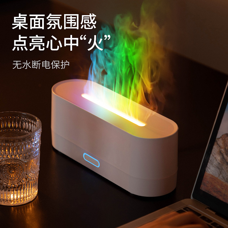 New Model Fireplace Aroma Diffuser with Colorful Timer, 3D Ultrasonic Essential Oil Diffuser, Humidifier for Home and Car Use