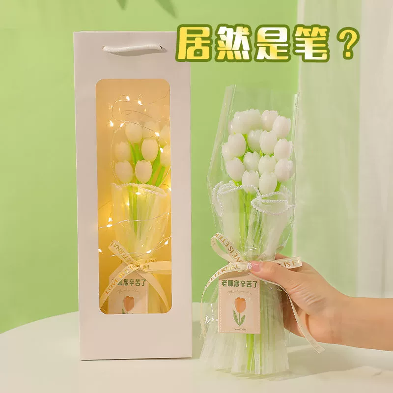 Tulip bouquet pen gift set, handmade DIY tulip pens, finished sets or refills, Teacher's Day & Women's Day