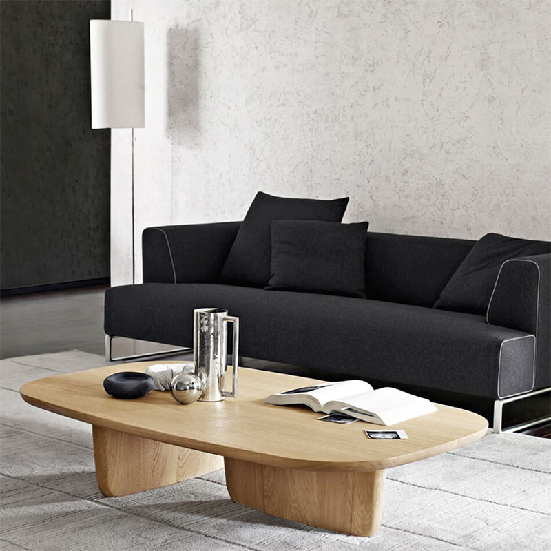 Fabricante suministra mesa de centro redonda de madera maciza, estilo nórdico moderno y sencillo, para sala de estar, apartamento pequeño, mueble de mesa redonda para la clase media.